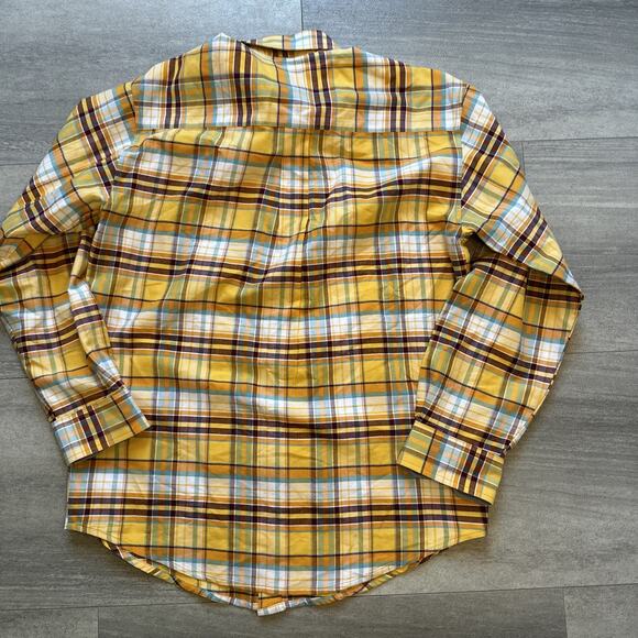VINTAGE Twenty X 20X Shirt Adult Small Yellow Red Tartan Plaid Button Up - Picture 5 of 5